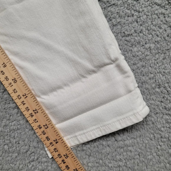 White House Black Market Jeans Womens 4 White Straight Distressed Ripped Cropped - Picture 13 of 15